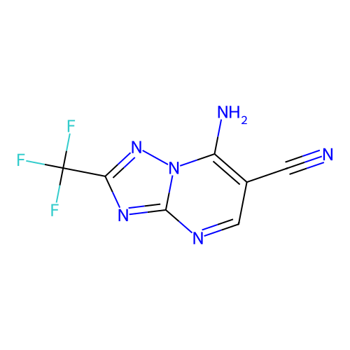 7-Amino-2-(trifluoromethyl)[1,2,4]triazolo[1,5-a]pyrimidine-6-carbonitrile structure