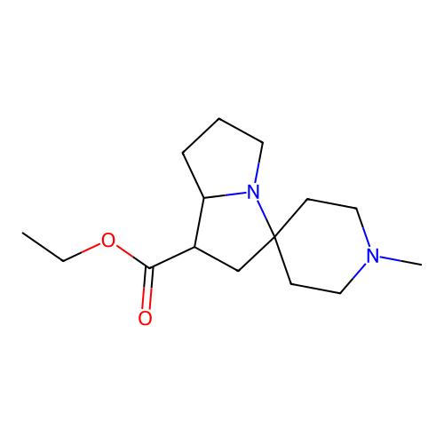 Ethyl 1-methylhexahydrospiro[piperidine-4,3'-pyrrolizine]-1'-carboxylate structure
