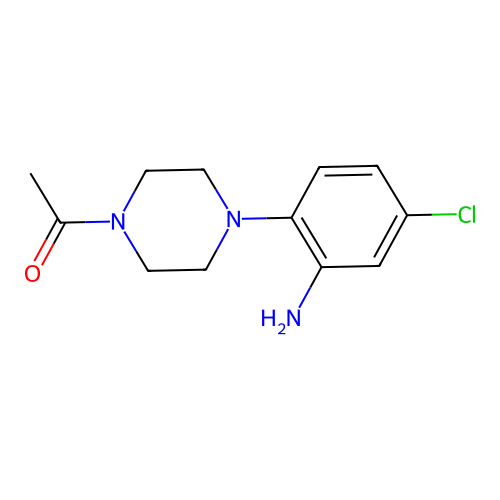 1-(4-(2-Amino-4-chlorophenyl)-1-piperazinyl)ethanone structure