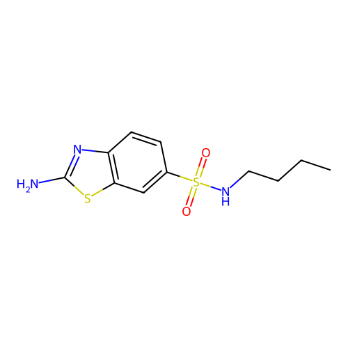 2-amino-N-butyl-1,3-benzothiazole-6-sulfonamide structure