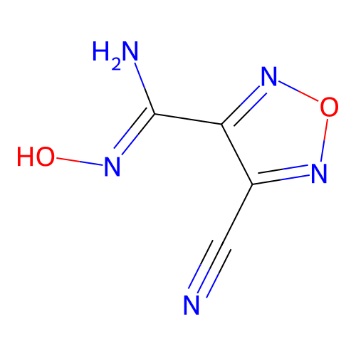 4-cyano-N'-hydroxy-1,2,5-oxadiazole-3-carboxamidine structure