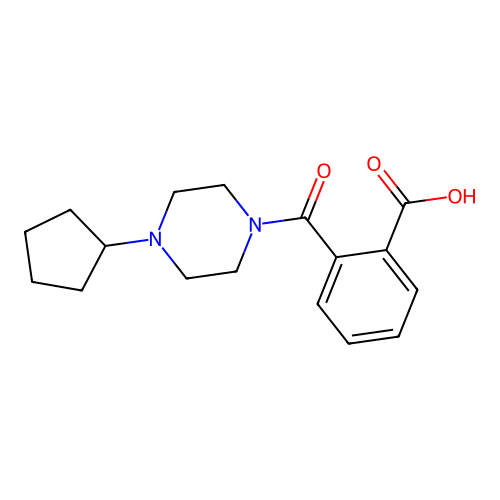 2-(4-cyclopentylpiperazine-1-carbonyl)benzoic Acid structure