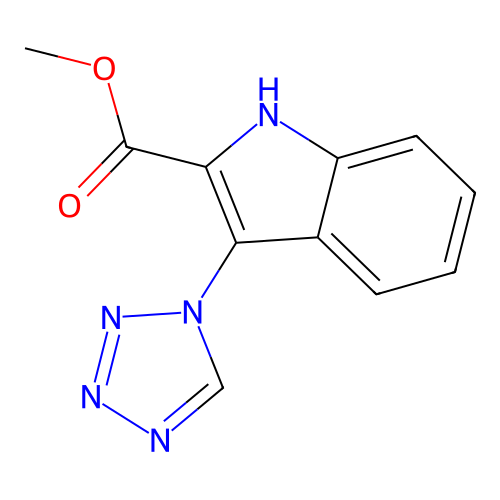 methyl 3-(1H-tetrazol-1-yl)-1H-indole-2-carboxylate structure