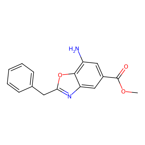 Methyl 7-amino-2-benzyl-1,3-benzoxazole-5-carboxylate structure