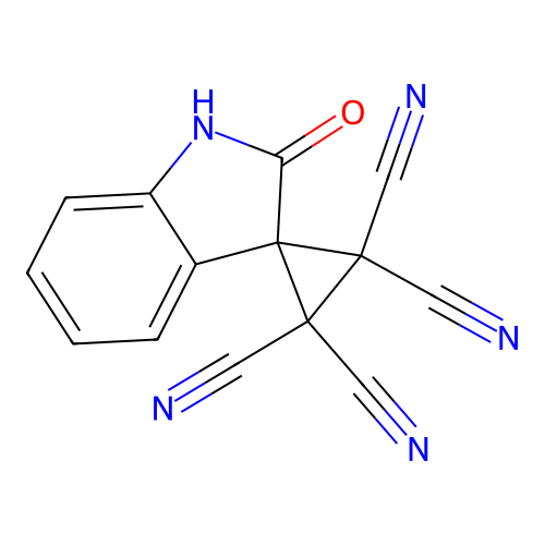 2'-Oxo-1',2'-dihydrospiro[cyclopropane-1,3'-indole]-2,2,3,3-tetracarbonitrile structure