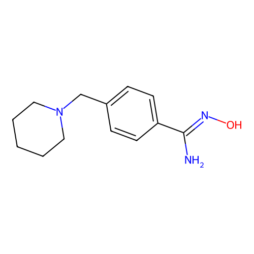 N'-hydroxy-4-(1-piperidylmethyl)benzamidine structure