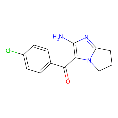 (2-amino-6,7-dihydro-5H-pyrrolo[1,2-a]imidazol-3-yl)(4-chlorophenyl)methanone structure