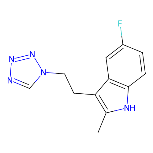 5-fluoro-2-methyl-3-[2-(tetrazol-1-yl)ethyl]-1H-indole structure