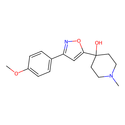 4-[3-(4-Methoxyphenyl)isoxazol-5-yl]-1-methylpiperidin-4-ol structure