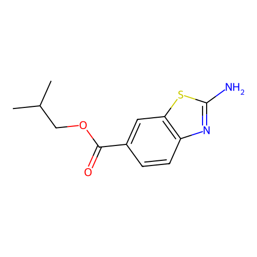 Isobutyl 2-amino-1,3-benzothiazole-6-carboxylate structure