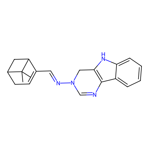 N-[(6,6-Dimethylbicyclo[3.1.1]hept-2-en-2-yl)methylene]-4,5-dihydro-3H-pyrimido[5,4-b]indol-3-amine structure