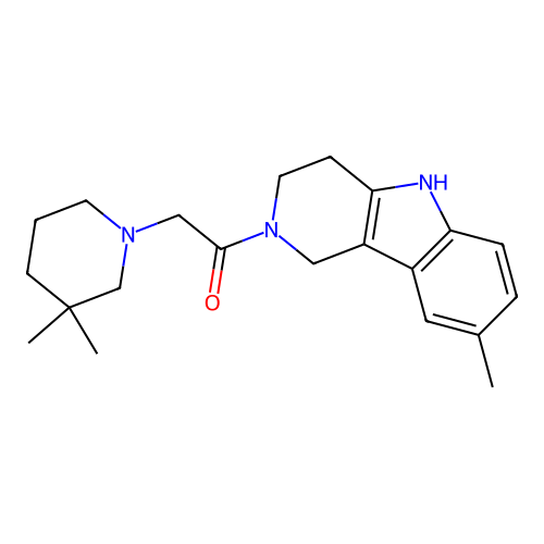 2-(3,3-dimethylpiperidin-1-yl)-1-(8-methyl-1,3,4,5-tetrahydro-2H-pyrido[4,3-b]indol-2-yl)ethanone structure