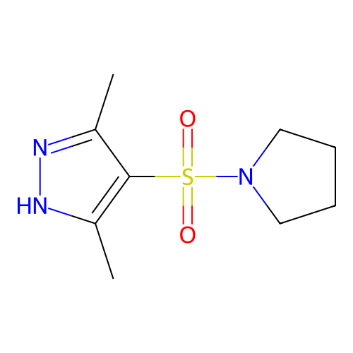 3,5-Dimethyl-4-(pyrrolidin-1-ylsulfonyl)-1H-pyrazole structure