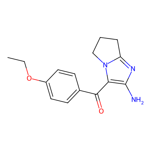 (2-amino-6,7-dihydro-5H-pyrrolo[1,2-a]imidazol-3-yl)(4-ethoxyphenyl)methanone structure