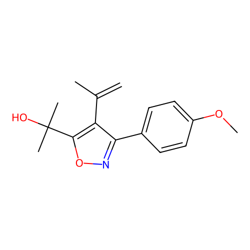 2-[3-(4-Methoxyphenyl)-4-(prop-1-en-2-yl)-1,2-oxazol-5-yl]propan-2-ol structure