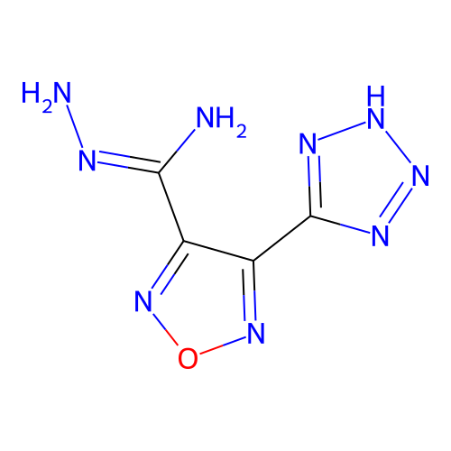 N'-amino-4-(2H-tetrazol-5-yl)-1,2,5-oxadiazole-3-carboximidamide structure