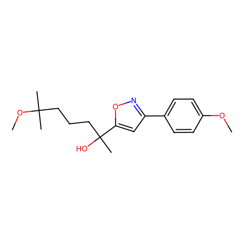 6-Methoxy-2-[3-(4-methoxyphenyl)isoxazol-5-yl]-6-methylheptan-2-ol structure