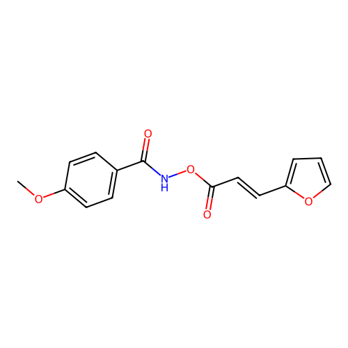 [(4-methoxybenzoyl)amino] (E)-3-(furan-2-yl)prop-2-enoate structure