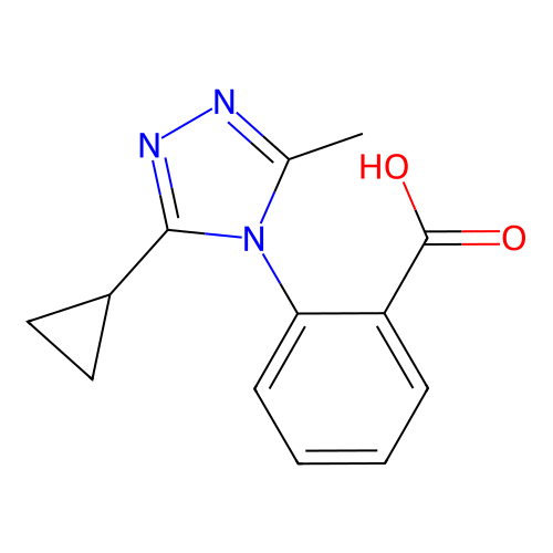 2-(3-cyclopropyl-5-methyl-4H-1,2,4-triazol-4-yl)benzoic acid structure