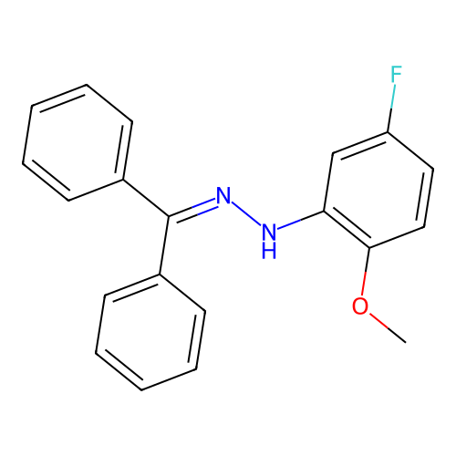 N-(benzhydrylideneamino)-5-fluoro-2-methoxyaniline structure