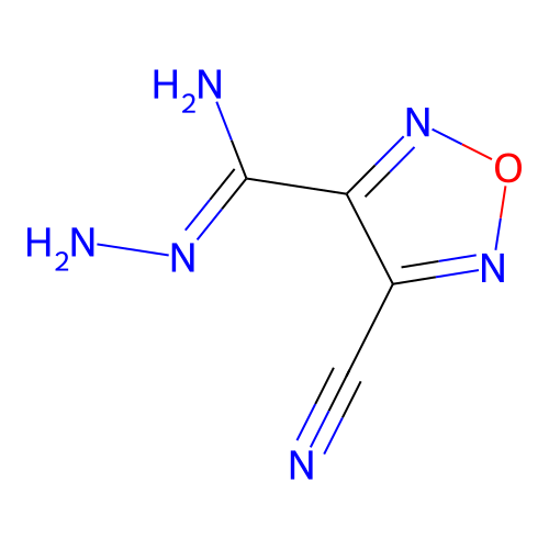 N'-amino-4-cyano-1,2,5-oxadiazole-3-carboximidamide structure