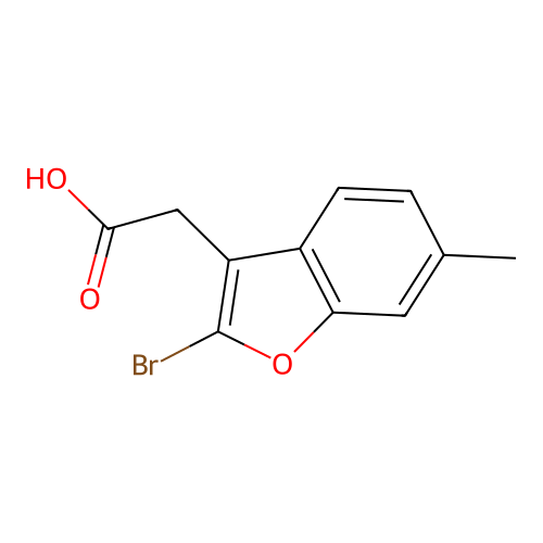 (2-Bromo-6-methyl-1-benzofuran-3-yl)acetic acid structure