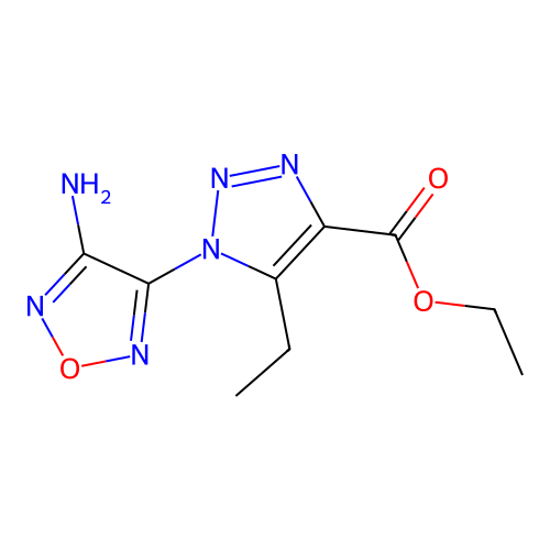 Ethyl 1-(4-amino-1,2,5-oxadiazol-3-yl)-5-ethyl-1H-1,2,3-triazole-4-carboxylate structure