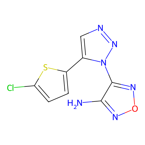 4-(5-(5-Chlorothiophen-2-yl)-1H-1,2,3-triazol-1-yl)-1,2,5-oxadiazol-3-amine structure