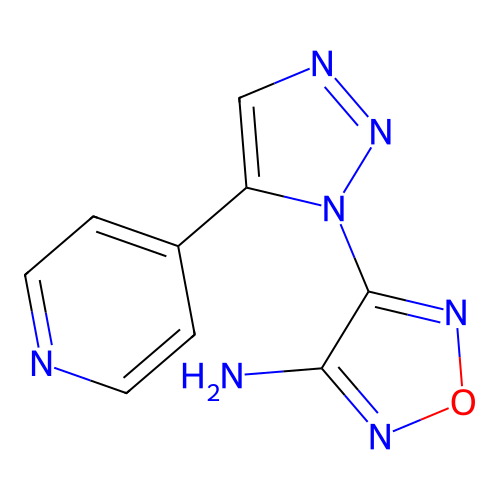 4-[5-(4-Pyridinyl)-1H-1,2,3-triazol-1-yl]-1,2,5-oxadiazol-3-amine structure