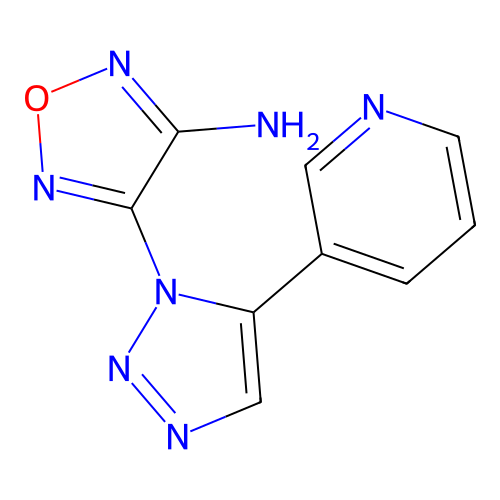 4-(5-(Pyridin-3-yl)-1H-1,2,3-triazol-1-yl)-1,2,5-oxadiazol-3-amine structure