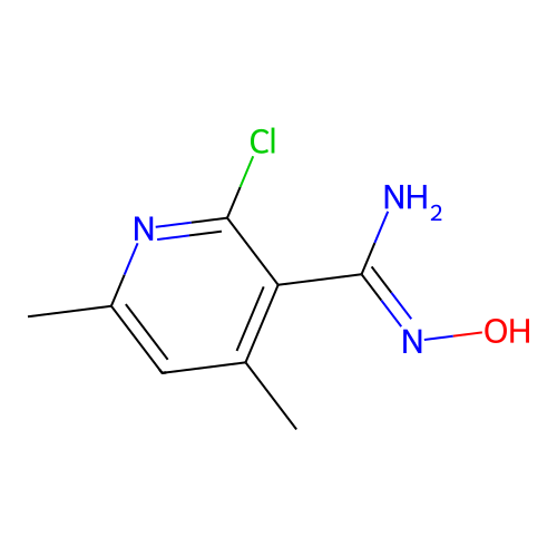 2-chloro-{N}'-hydroxy-4,6-dimethylpyridine-3-carboximidamide structure