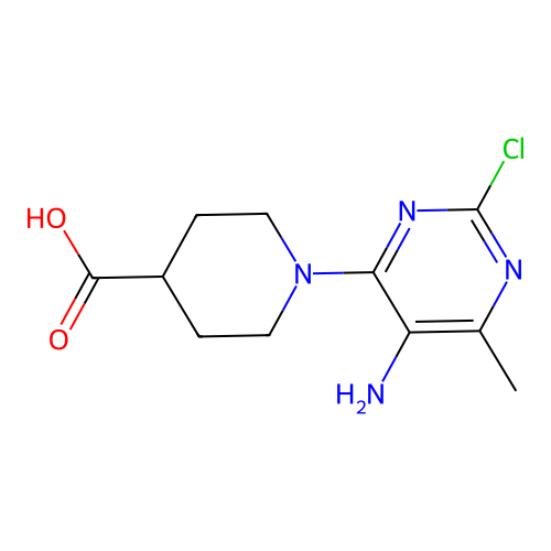 1-(5-Amino-2-chloro-6-methylpyrimidin-4-yl)piperidine-4-carboxylic acid structure