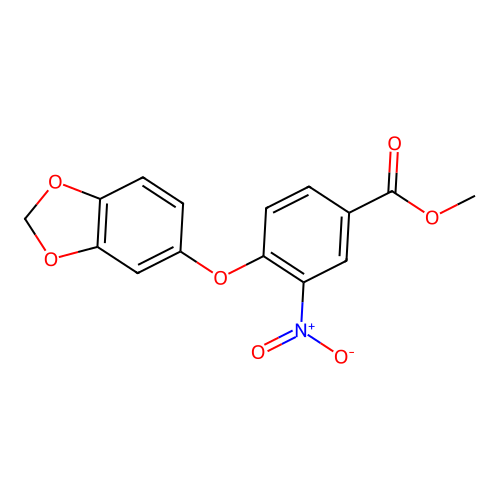 Methyl 4-(1,3-benzodioxol-5-yloxy)-3-nitrobenzoate structure