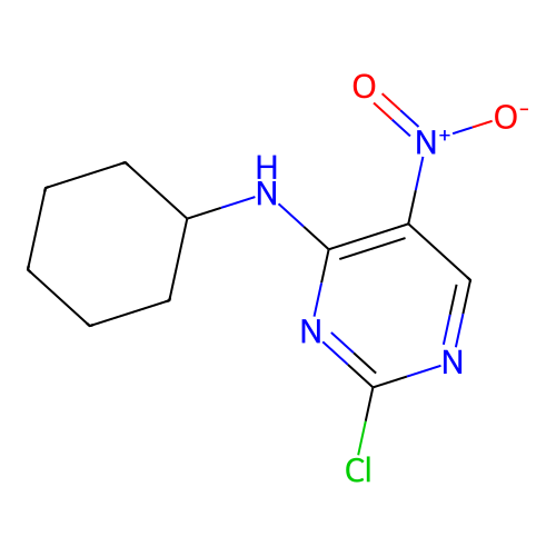 2-chloro-N-cyclohexyl-5-nitropyrimidin-4-amine structure