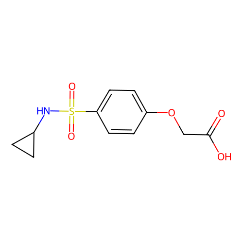 {4-[(Cyclopropylamino)sulfonyl]phenoxy}acetic acid structure