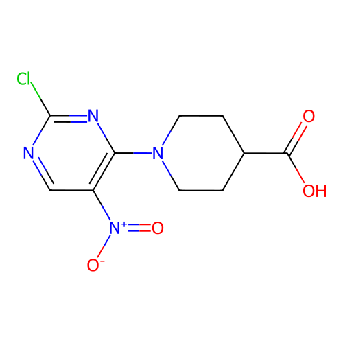 1-(2-Chloro-5-nitropyrimidin-4-yl)piperidine-4-carboxylic acid structure