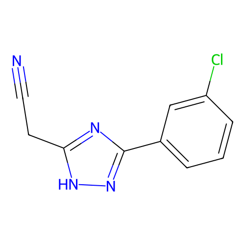 2-[3-(3-chlorophenyl)-1H-1,2,4-triazol-5-yl]acetonitrile structure