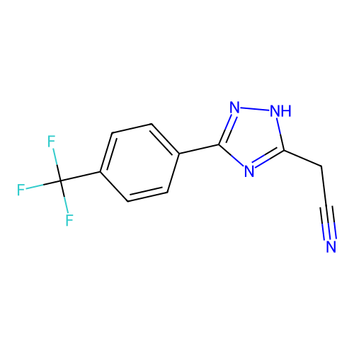 2-[3-[4-(trifluoromethyl)phenyl]-1H-1,2,4-triazol-5-yl]acetonitrile structure
