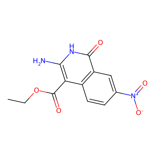 Ethyl 3-amino-7-nitro-1-oxo-1,2-dihydroisoquinoline-4-carboxylate structure