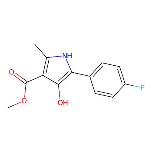 methyl 5-(4-fluorophenyl)-4-hydroxy-2-methyl-1H-pyrrole-3-carboxylate structure