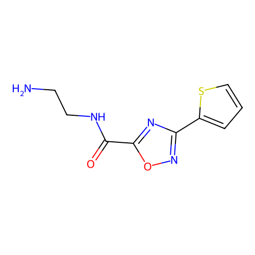 N-(2-Aminoethyl)-3-(2-thienyl)-1,2,4-oxadiazole-5-carboxamide structure