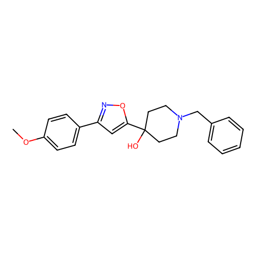 4-(3-(4-Methoxyphenyl)-5-isoxazolyl)-1-(phenylmethyl)-4-piperidinol structure