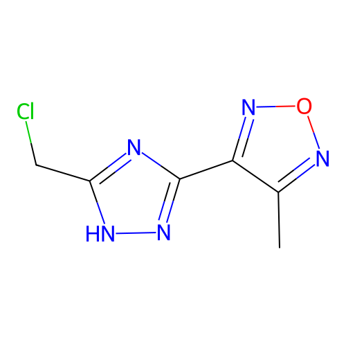3-[5-(chloromethyl)-1H-1,2,4-triazol-3-yl]-4-methyl-1,2,5-oxadiazole structure