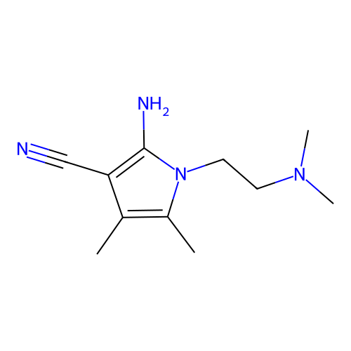 2-Amino-1-(2-(dimethylamino)ethyl)-4,5-dimethyl-1H-pyrrole-3-carbonitrile structure
