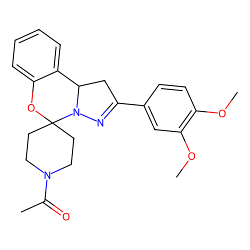 1-(2-(3,4-dimethoxyphenyl)-1,10b-dihydrospiro[benzo[e]pyrazolo[1,5-c][1,3]oxazine-5,4'-piperidin]-1'-yl)ethanone structure