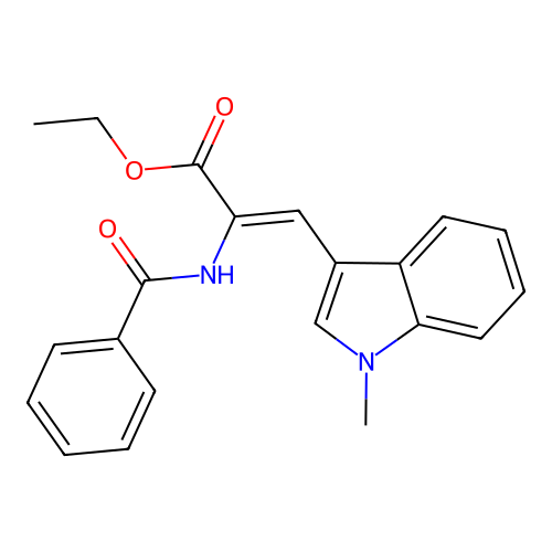 ethyl (Z)-2-benzamido-3-(1-methylindol-3-yl)prop-2-enoate structure
