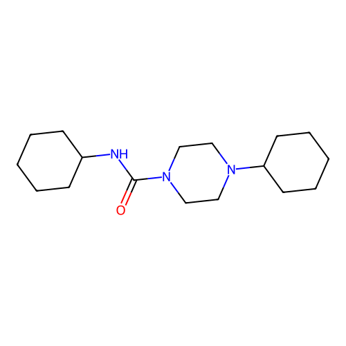 1-Piperazinecarboxamide, N,4-dicyclohexyl- structure