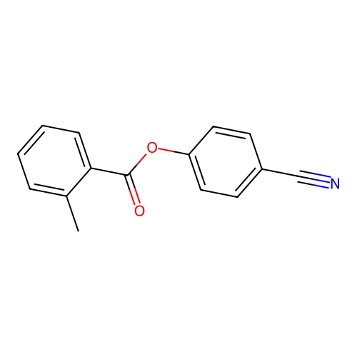 Benzoic acid, 2-methyl-, 4-cyanophenyl ester structure