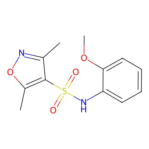 N-(2-methoxyphenyl)-3,5-dimethyl-1,2-oxazole-4-sulfonamide structure