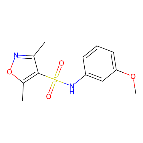 N-(3-methoxyphenyl)-3,5-dimethyl-1,2-oxazole-4-sulfonamide structure